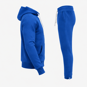 Ensemble de vêtements de sport en molleton doux pour homme, sweat à capuche zippé élégant avec pantalon de jogging assorti, pour un usage quotidien décontracté - Product Image 2