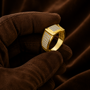 แหวนหมั้นโมอิสซาไนต์วินเทจชุบทองคำขาว 14K ทรงกลม ตัวเรือนแบบกรงเล็บสี่เหลี่ยม แหวนแต่งงานสำหรับทั้งชายและหญิง - Product Image 3
