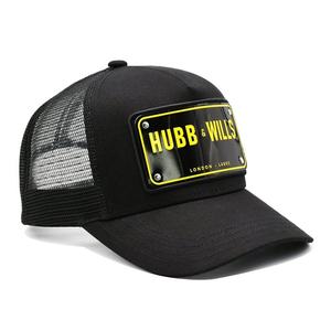 HUBB & WILLS Black Mesh Trucker <b>Cap</b> Unisex Street Style Adjustable Hat Spring Summer Casual Breathable Polyester Cotton - Product Image 3
