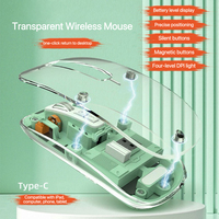 Souris sans fil transparente OEM/ODM, optique, multi-connexions, compatible avec 3 appareils, ordinateurs, ordinateurs portables, tablettes, téléphones, en stock