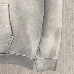 Vêtements pour hommes en molleton sans cordon, style streetwear formel d'hiver, vintage, double couche, délavé à l'acide, effet usé, avec fermeture éclair personnalisée - Product Image 5