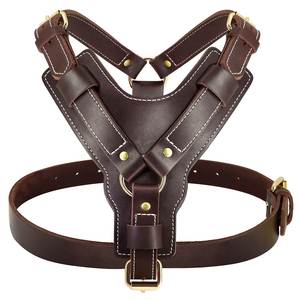 Heavy Duty Genuine Leather <b>Dog</b> Harness For Outdoor Adventures Professional Training And Daily <b>Dog</b> Walking Needs - Product Image 3