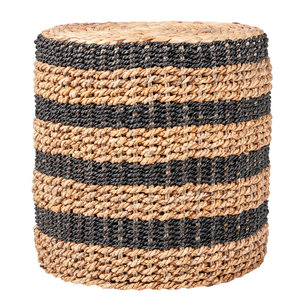 Handmade Natural Woven Seagrass End Table Accented <b>Stool</b> or <b>Ottoman</b> Piece - Product Image 6