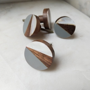 Perilla redonda de madera perla y resina para armario, tiradores de cajón de armario, herrajes, tiradores y perillas para muebles de cocina - Product Image 1