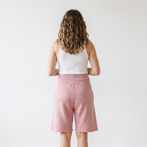 Pantalones Cortos de Maternidad de Cintura Alta para Mujer, Casuales, 100% Felpa, con Cordón en la Cintura, Talla Grande para Embarazo - Product Image 4