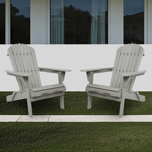 Set di 2 Sedie Adirondack in Legno di Cedro Massiccio, Sedia Pieghevole in Legno Intagliato per Giardino e Patio - Product Image 6