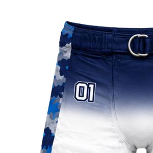White & Royal Blue American Football <b>Compression</b> Shorts with Integrated Hip and Thigh Pads for Practice, Match & Training - Product Image 4