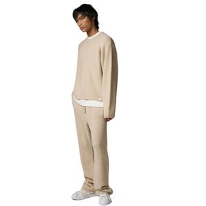 Pantalon en tricot bouclé unisexe, décontracté, taille élastique, doux, coupe décontractée, confortable, couleur pierre - Product Image 6
