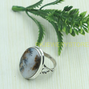 Natural Dendrite Opal <b>Ring</b> 925 Sterling Silver Handmade <b>Statement</b> Oval Gemstone <b>Ring</b> Vintage Jewelry Gift for Women Unisex Her - Product Image 3