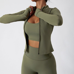 Ropa Deportiva de Lujo para Mujer al por Mayor, Conjunto Deportivo de 2 Piezas con Cierre, para Otoño, sin Mangas, Activia, Spandex/Nylon - Product Image 2