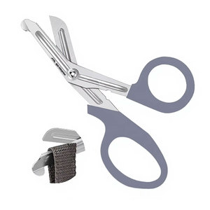 Ciseaux à pansements pour infirmières, 5,5 pouces, gris, acier inoxydable de qualité allemande, pour urgences médicales, premiers secours, chirurgie - Product Image 1