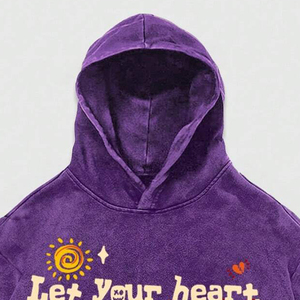 Sudadera con capucha morada personalizada con lavado ácido, gráfico de esqueleto, oversize, de algodón de alto gramaje, estilo vintage - Product Image 3