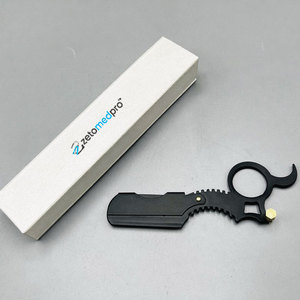 Barber Use Black Stainless Steel Manual Shave <b>Razor</b> Single Blade Replaceable Feature Straight Body Finger <b>Razor</b> Custom Logo - Product Image 1