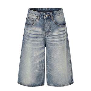 Shorts de Mezclilla para Hombre al por Mayor, Estilo Baggy con Lavado Ácido, Shorts de Verano con Bordado Personalizado para Marcas de Ropa Urbana - Product Image 4