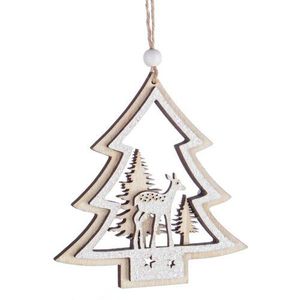 Ornement de sapin de Noël de forme irrégulière, motif Père Noël et flocon de neige, taille personnalisable, décoration - Product Image 2