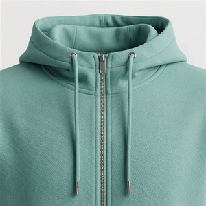 Ensemble de survêtement unisexe à capuche de couleur unie avec fermeture éclair intégrale, sweat-shirt et pantalon décontractés, pour adulte, collection automne, 100 % coton, poids moyen, coupe classique - Product Image 4