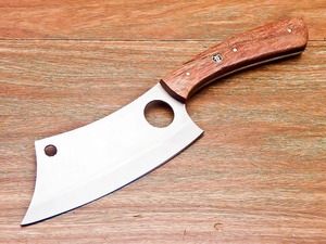Couteau à découper artisanal en acier inoxydable avec manche en bois et étui en cuir, couteau de boucher personnalisé pour hacher la viande, couteau de chef de cuisine OEM ODM - Product Image 1