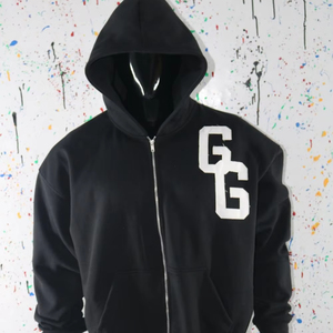 Prix bas, haute qualité, sweats à capuche zippés respirants personnalisés pour l'hiver, 100% coton molletonné, logo sur le devant pour hommes, URBAN PRODUCTIONS - Product Image 1