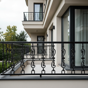 Balaji Metals BM-0112 Garde-corps de balcon et d'escalier élégant, hautement poli, en aluminium et fer, sans cadre, robuste, finition gris sablé - Product Image 1