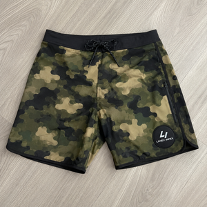 <b>Men</b> Camo Board Shorts Quick Dry Stretch Surf Swim <b>Trunks</b> with Zipper Pocket Custom Logo Beach Shorts Athletic Water Sports Wear - Product Image 6