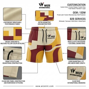 WIZE INTERNATIONAL Short de bain en toile pour homme, séchage rapide, imperméable, respirant, avec cordon de serrage, vêtement de sport décontracté - Product Image 6