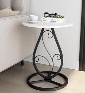 Modern Round Console <b>Table</b> with <b>Marble</b> <b>Top</b> and Metal Pedestal Base for Living Room Furniture - Product Image 1