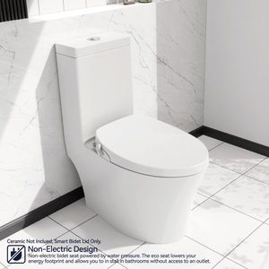 Sedile WC Bidet Intelligente con Seduta Riscaldata Regolabile e Temperatura e Pressione dell'Acqua Automatiche, Ugello Automatico, Bidet Portatile - Product Image 6