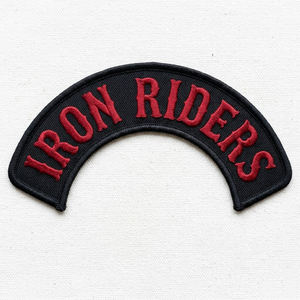 Patch brodé thermocollant personnalisé en tissu incurvé, style Rocker Biker, pour vêtements, vestes et gilets, vente en gros en vrac, collection Road Legends - Product Image 2