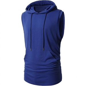 Hoodie sans manches personnalisé pour homme, en coton, pour la remise en forme, l'entraînement sportif, vêtements de sport, OEM, ODM, marque privée, fabricant, fournisseur en gros - Product Image 2