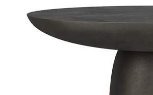 Table basse moderne Statement Surface avec base côtelée, mobilier de salon minimaliste, design durable, finition noire - Product Image 2
