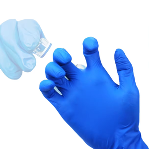 100 pièces de gants en nitrile bleus sans poudre, gants d'examen en nitrile, gants d'examen dentaire sans poudre - Product Image 1