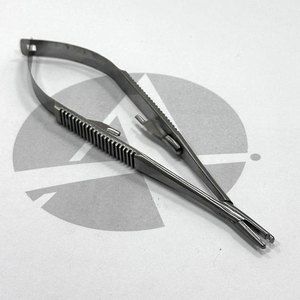 Pinzas de Piercing Castroviejo de Acero Inoxidable Duraderas para Labret Studs con Agarre de Bloqueo, Tamaños 1.2mm/1.6mm, Longitud de 5.5 Pulgadas - Product Image 1