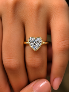 Luxury Solitaire Engagement Rings 14K <b>Solid</b> Gold IGI Certified Heart Cut Lab Grown Diamond Ring Bridal Wedding Jewelry Wholesale - Product Image 2