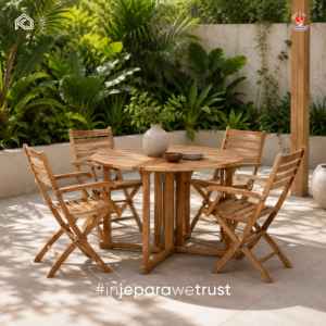Commercial Grade Solid Teak Dining <b>Table</b> <b>Foldable</b> UV-Resistant Outdoor Restaurant Cafe <b>Garden</b> Hotel Villa Furniture OEM ODM - Product Image 6