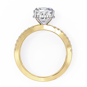Anillo de Diamante Cultivado en Laboratorio con Corte Cojín, Oro Amarillo de 14K, Halo Oculto, Anillo de Tallo Dividido, 2.35 CTW DEF VVS, Certificado IGI, Anillo Nupcial ODM - Product Image 5