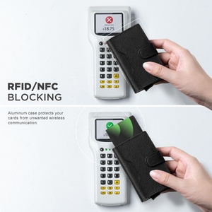 TILONSTAR TVC207P Billeteras Para Hombre Anti-RFID Pop up <b>Wallet</b> Metal Aluminum Business Card Case Genuine Leather Card <b>Holder</b> - Product Image 5