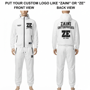 ZAINI Lightweight Breathable <b>Knitted</b> Solid Polyester/Nylon 300 Grams Windproof Winter Casual Hooded Windbreaker Suit Men - Product Image 1
