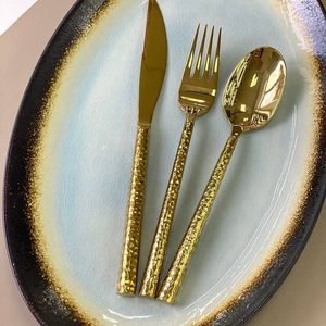 Ensemble de couverts en acier inoxydable avec manche en résine de noyer, style scandinave, couteau à steak, fourchette, cuillère - Product Image 5
