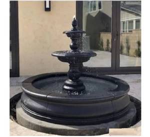 Fuente de piedra negra muy solicitada, decoración de jardín de proveedor de India a bajo precio, fuente de agua de piedra de mármol negro - Product Image 3