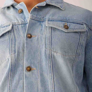 Blouson en jean pour homme, coupe décontractée, avec doublure polaire, col montant, coupe-vent, respirant, idéal pour l'hiver, nouvelle collection tendance, vente chaude - Product Image 6