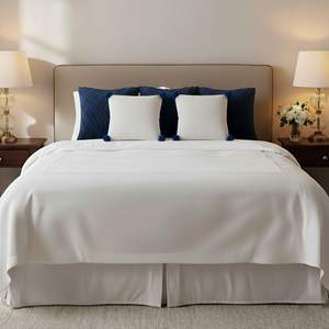 SOGA ชุดปลอกหมอนถักลายเพชรสีน้ำเงินกรมท่า 5 ชิ้น และชุดปลอกหมอนอิงถักลายริบสีขาวครีมพร้อมพู่สำหรับตกแต่งบ้าน - Product Image 5