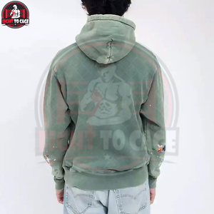 Sweat à capuche pour homme, style streetwear, vintage, délavé, de haute qualité, coupe oversize, service OEM ODM, fournisseur fiable - Product Image 3