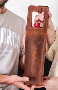 Porte-vin en cuir véritable sur mesure ODM, sac de transport pour une bouteille, sac de transport de luxe pour vin, fournisseur LEB-0057B - Product Image 5