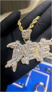 Colgante de Plata de Ley 925 con Letra Inicial Personalizada de Moissanita, Joyería Iced Out Hip Hop para Hombre - Product Image 2