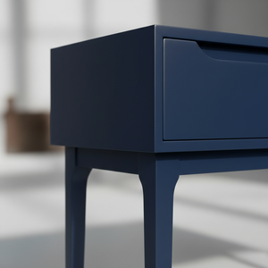 Table console ronde moderne avec 2 tiroirs, construction en chêne massif, meubles de salon pour espaces modernes - Product Image 5