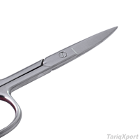 Ciseaux à sourcils professionnels en acier inoxydable pour droitiers, lame droite, pointe affûtée, logo personnalisé, haute qualité, manucure