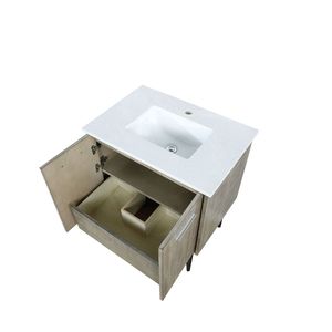 <b>Rustic</b> Acacia Bath <b>Vanity</b> with 30 In. W X 20 In. D Cultured Marble Top 30 X 20 Inches - Product Image 5