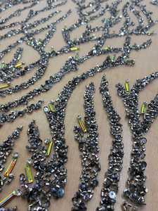 Tela Bordada con Lentejuelas de Cristal y Pedrería, Color Rosa Nude, con Cuentas y Malla de Encaje, para Vestidos de Fiesta y Prendas de Alta Costura - Product Image 5