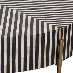 Mesa con Incrustaciones de Hueso de ILAHI, Diseño Moderno con Detalles de Ágata, Almacenamiento Portátil, Muebles para el Hogar - Product Image 1