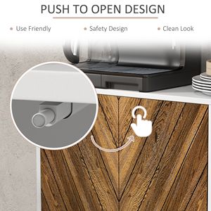 Contemporary Brown <b>Sideboard</b> Cabinet with 4 Chevron Doors Adjustable Shelves for <b>Kitchen</b> Dining Living Room Farmhouse/Villa - Product Image 6